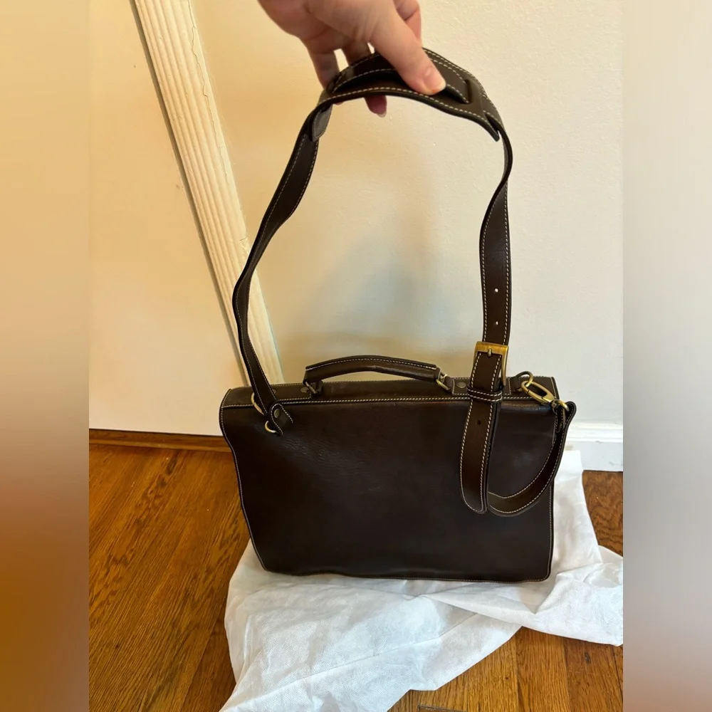 A.N. Florence Brown Leather Briefcase NWT